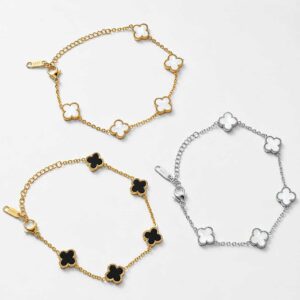 Small Clover Bracelet BL/WH