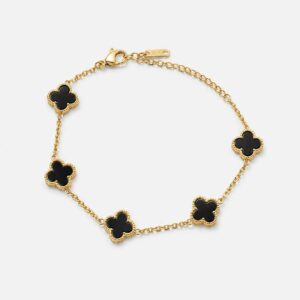 Black & Gold Noir Clover Bracelet