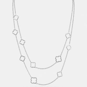 Silver Layered Clover Necklace